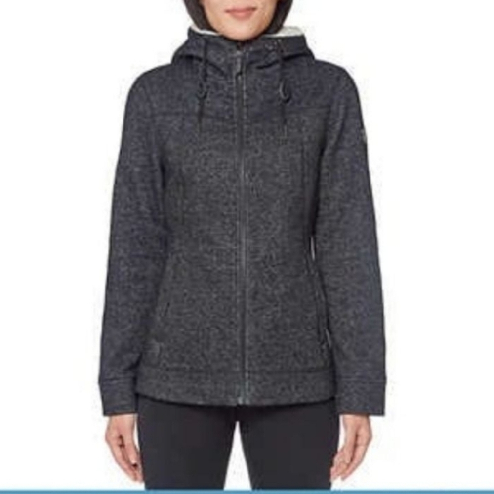 (Ew)1madison ladies knit fleece hoodie jacket